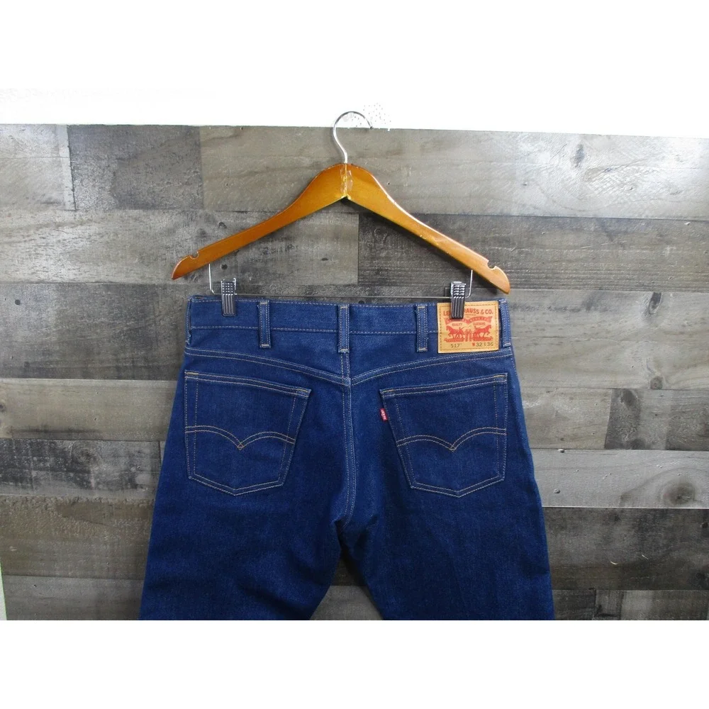 Levis 517 Jeans Mens 32x36 Fits 34x30 Blue Bootcut Classic Dark Wash Denim